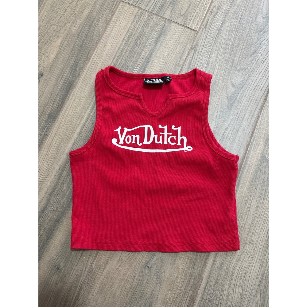 Von Dutch Red Crop Top Y2K size Med